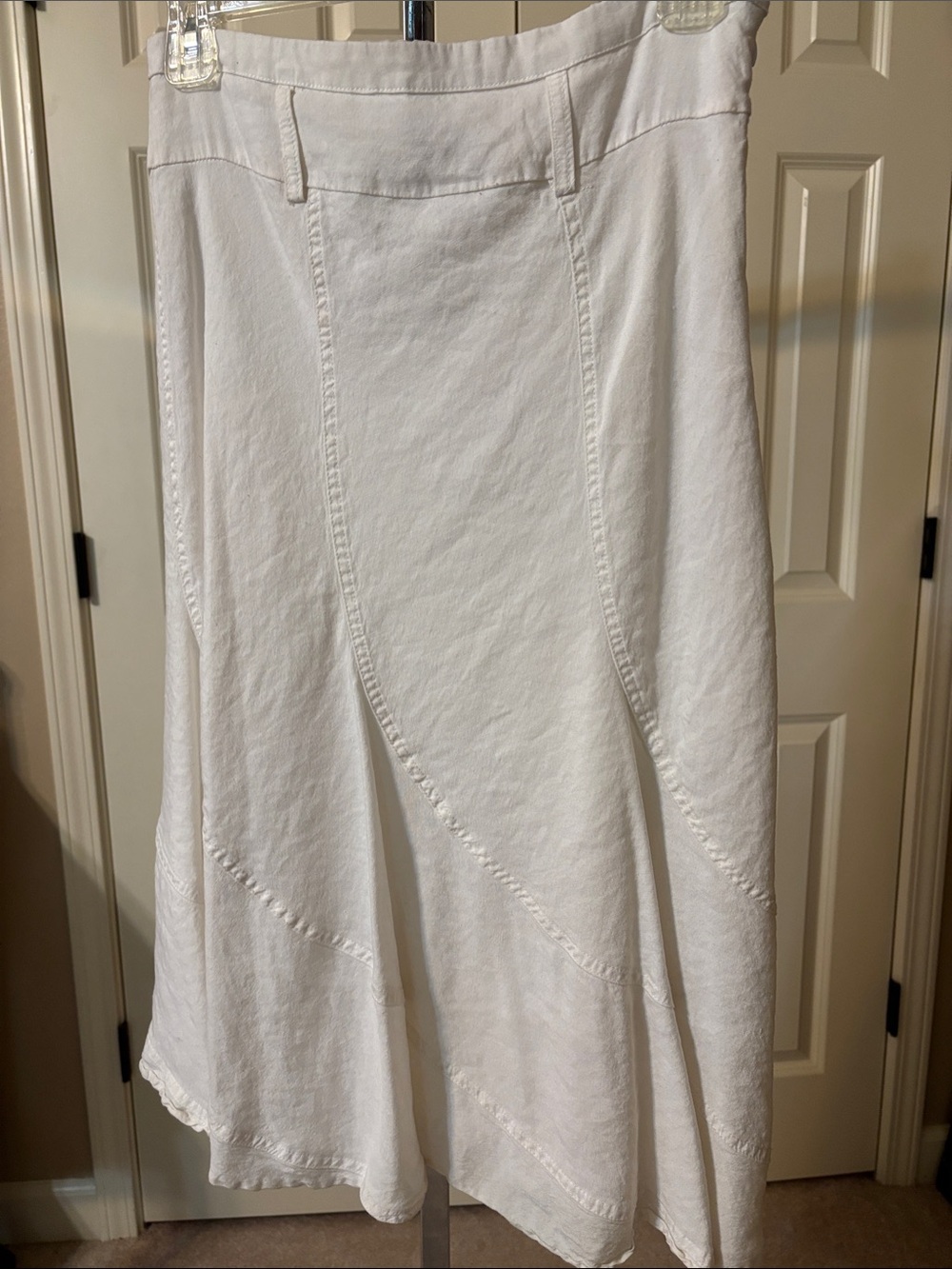 Women’s White A-Line Paneled Skirt